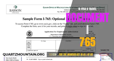 Is Visa a Travel Document for Form I-765 Application?