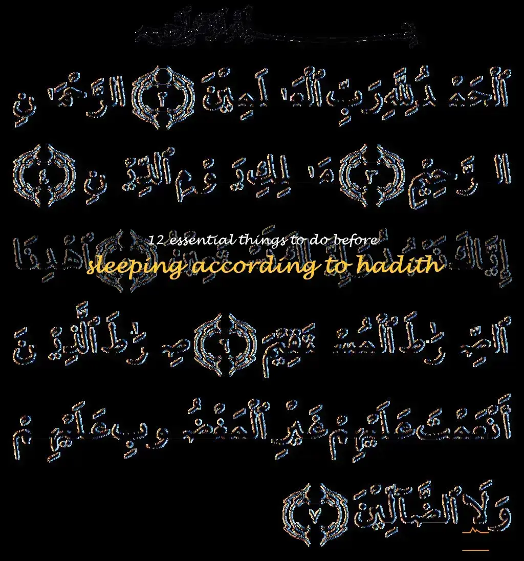 5 things to do before sleeping hadith