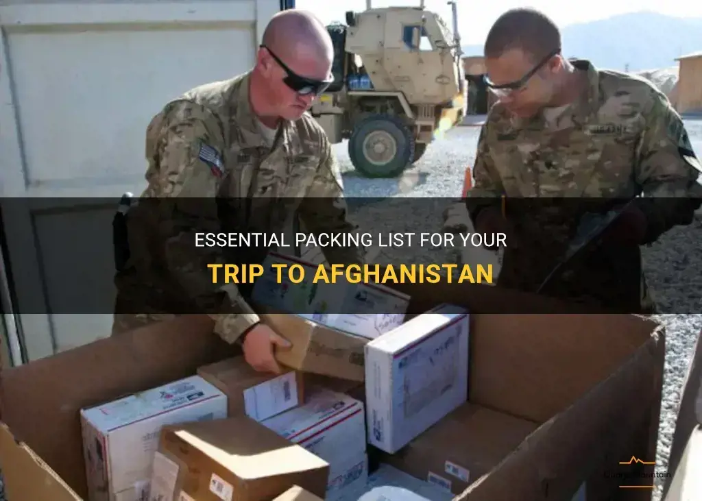 afgahnistan what to pack
