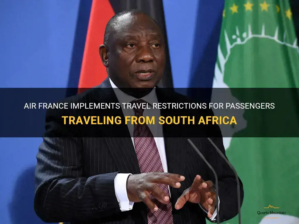 air france travel restrictions from south africa