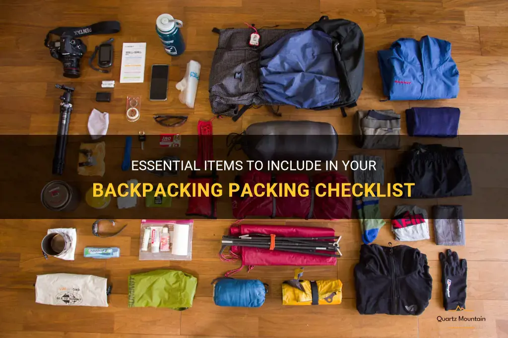 backpacking what to pack checklist