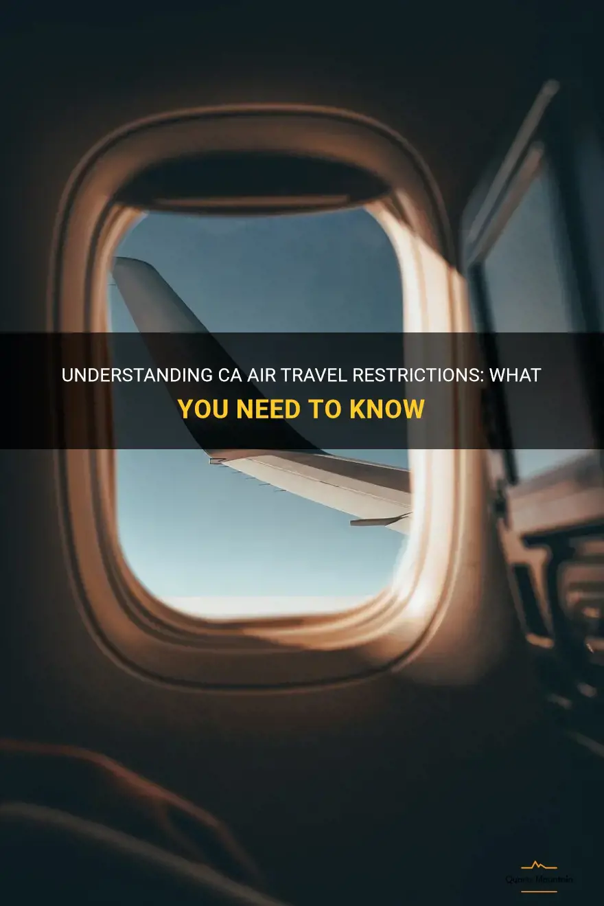 ca air travel restrictions