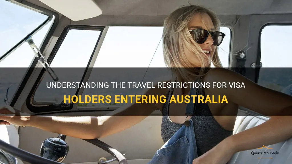 can visa holders travel to australia