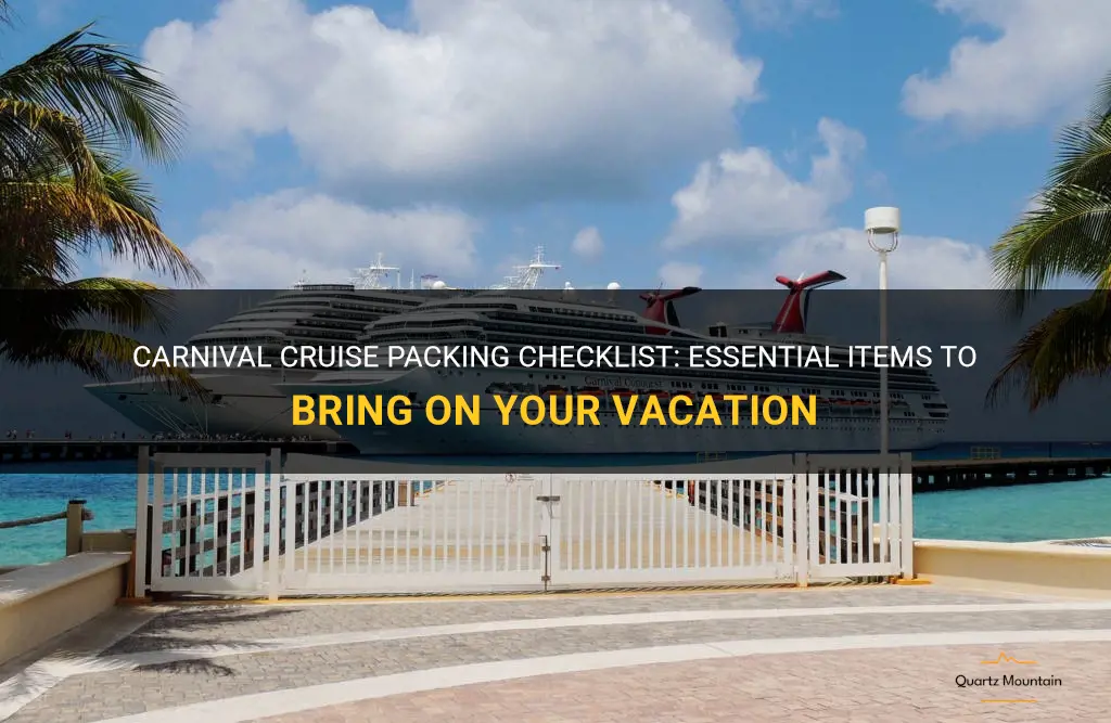 carnival cruise what to pack checklist