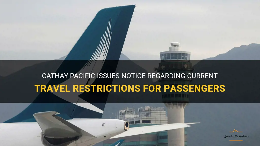 cathay pacific notice regarding travel restrictions