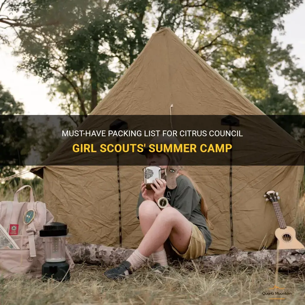 citrus council girl scouts what to pack for camp
