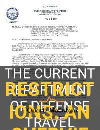 department of defense travel restrictions