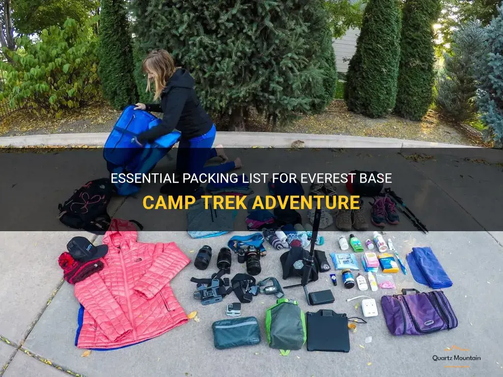 everest base camp trek what to pack