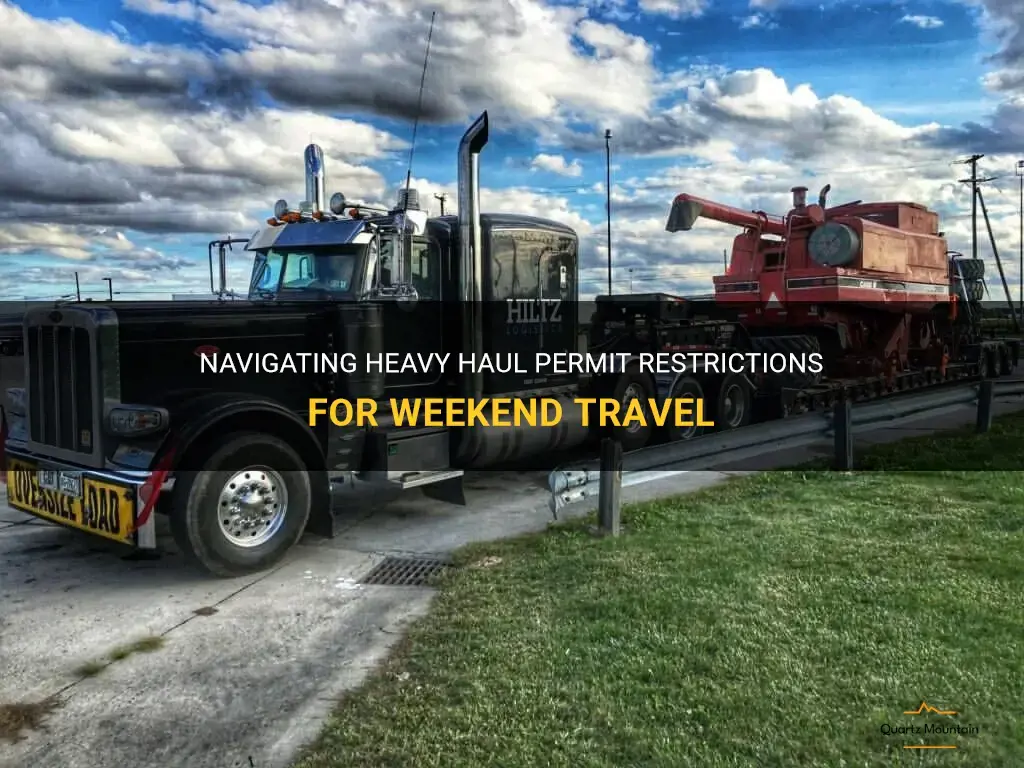heavy haul permit restrictions weekend travel