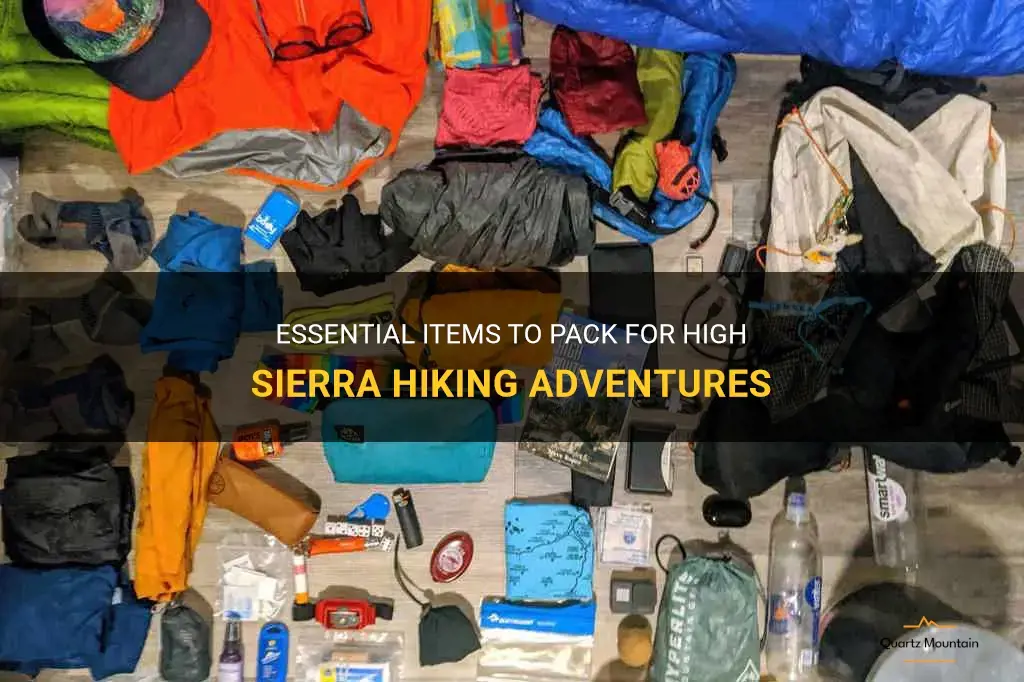 high sierra hiking what to pack