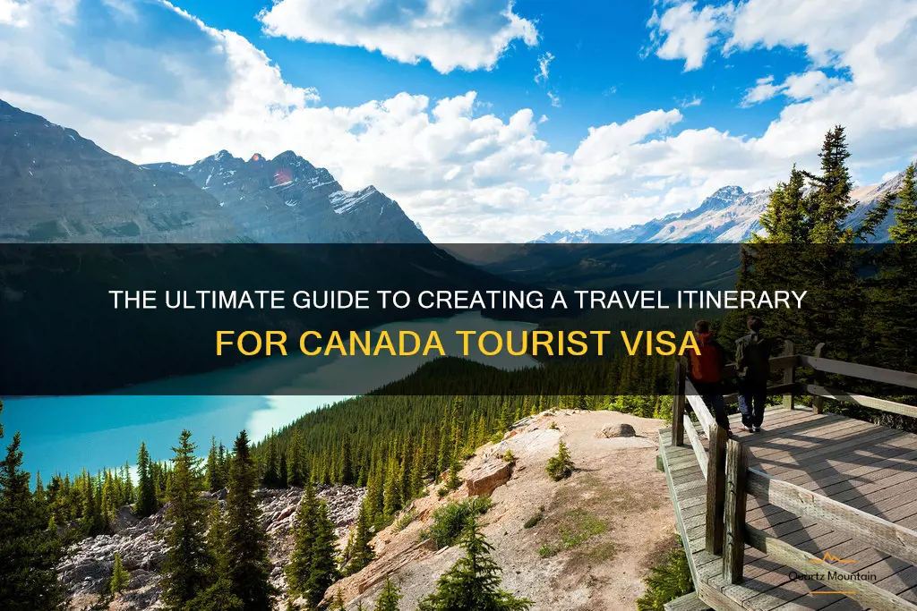 how to create travel itinerary for canada tourist visa
