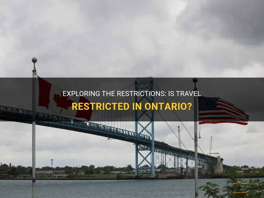 is travel restricted in ontario