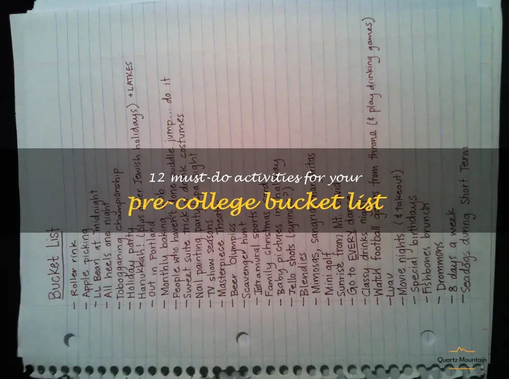 things to do before college bucket list