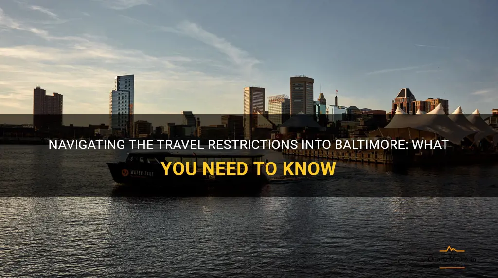 travel restrictions into baltimore