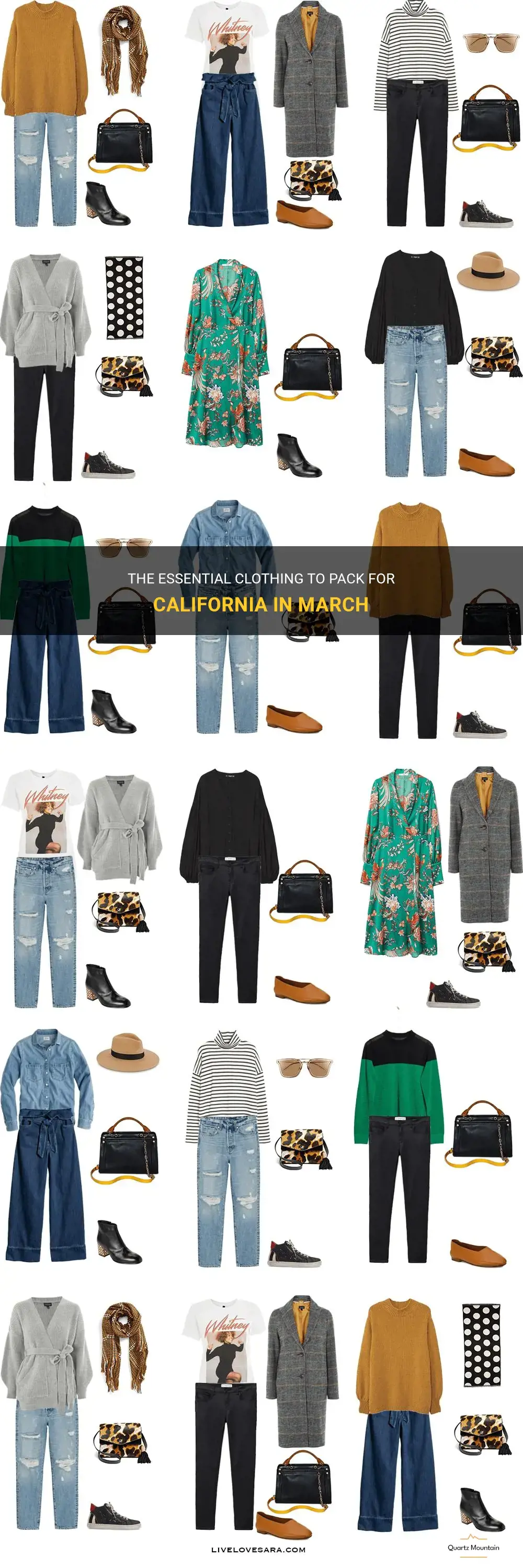 what clothes to pack for california in march