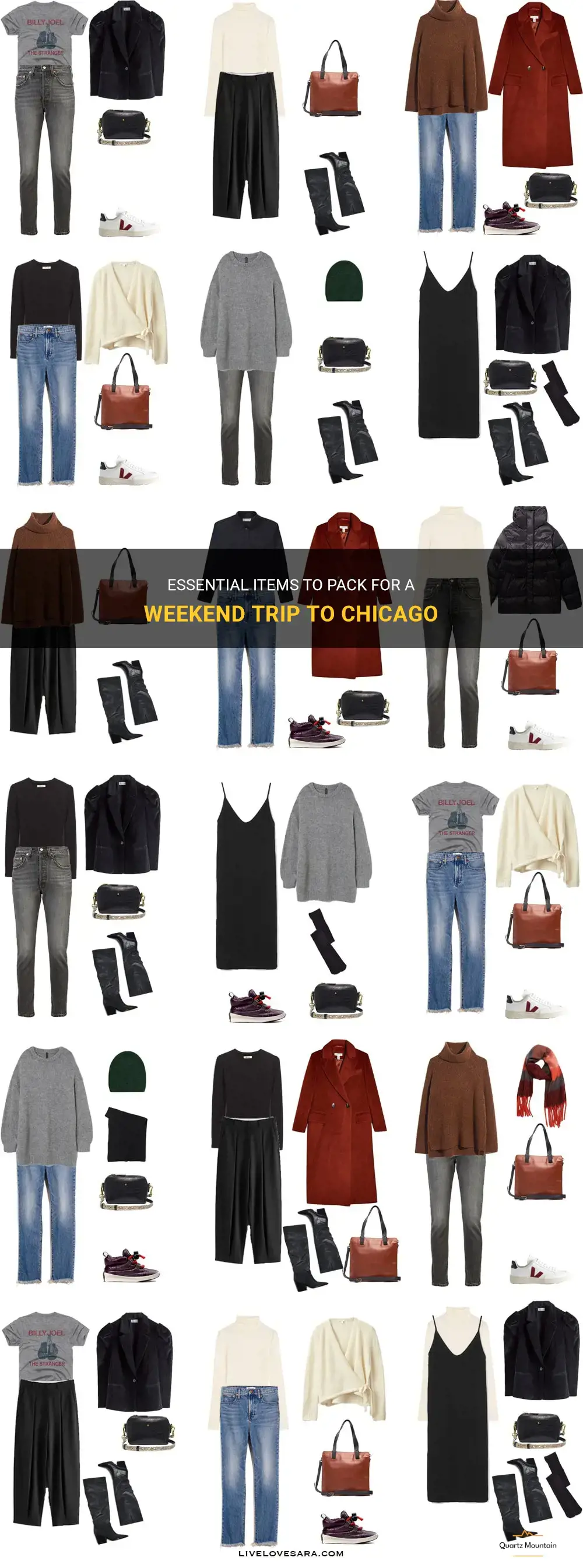 what should I pack for weekend trip to chicago