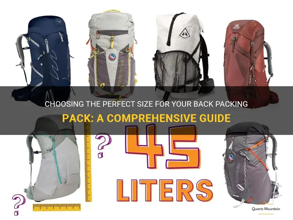 what size back packing pack to get