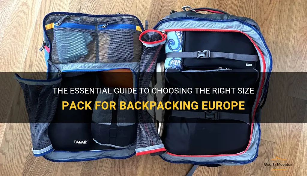 what size pack do I need to backpack europe