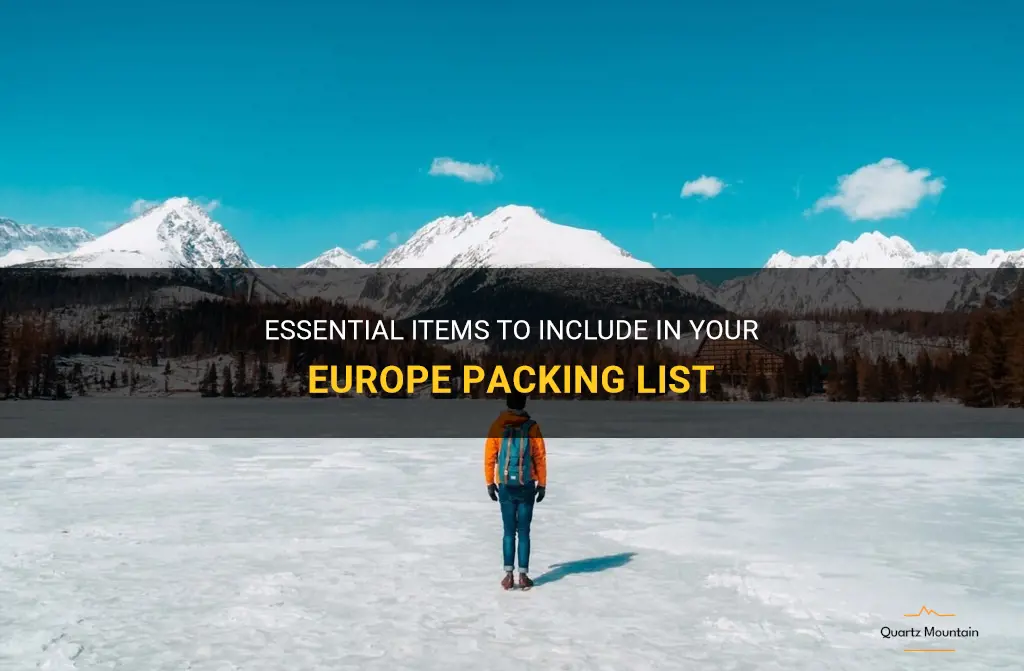 what to bring to europe packing list