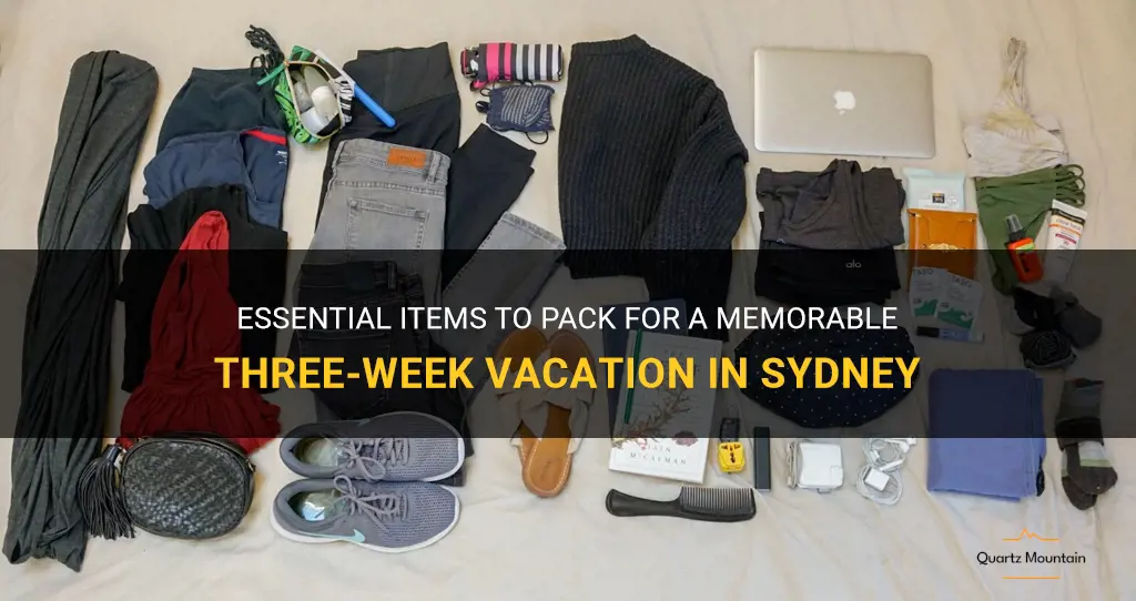 what to pack 3 week vacation sydney
