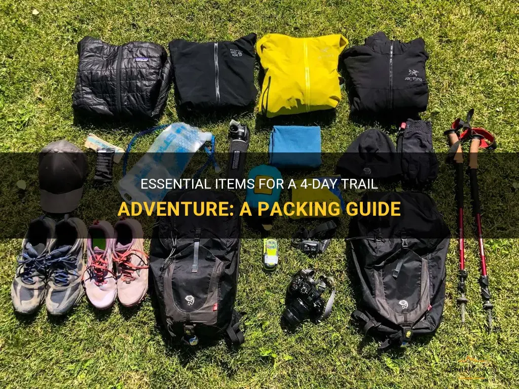 what to pack 4 day trail