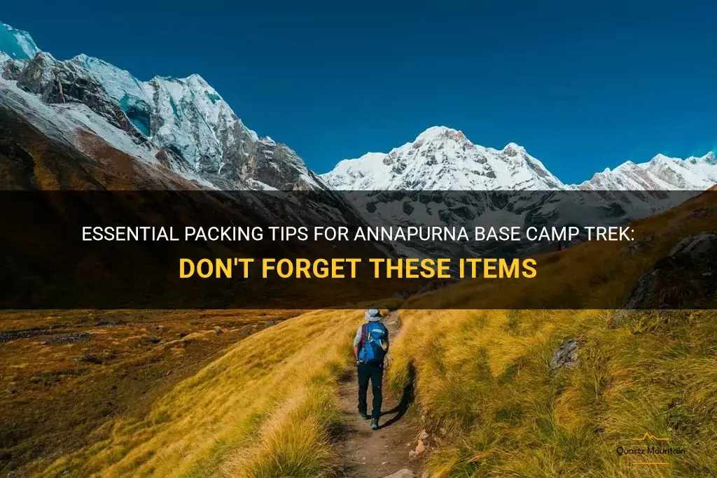 what to pack annapurna base camp