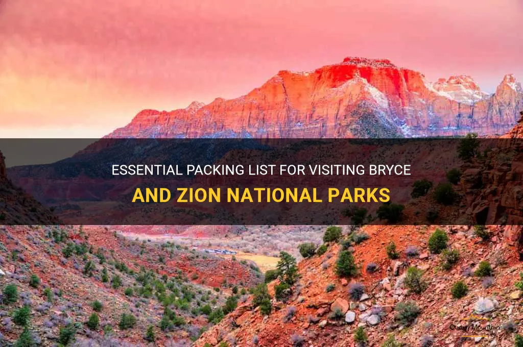 what to pack bryce zion