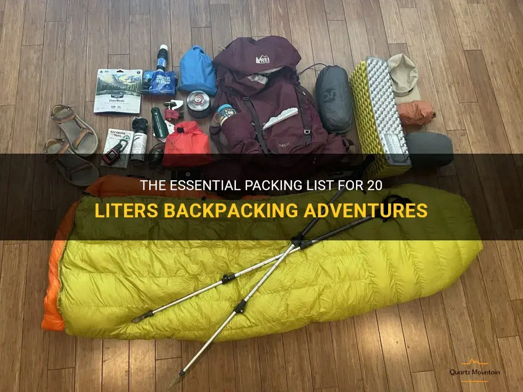 what to pack for 20 liters backpacking