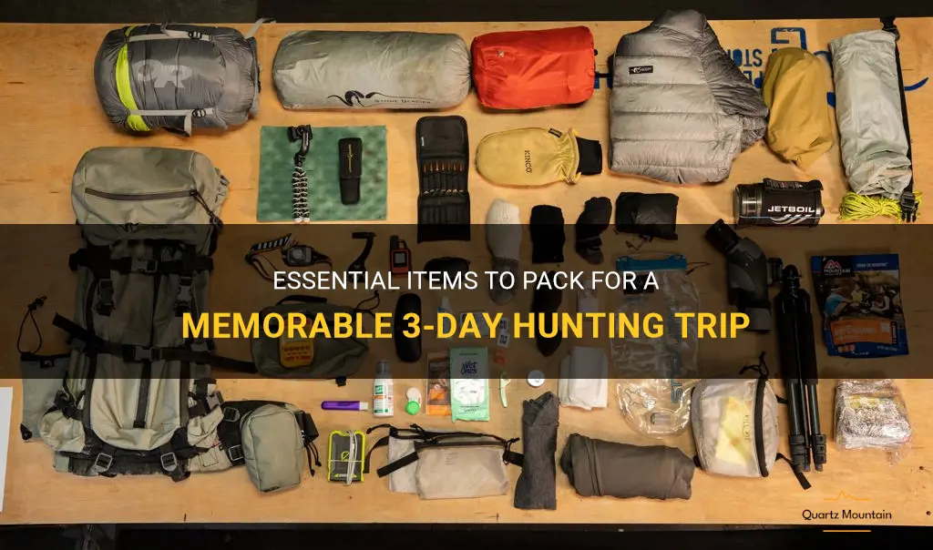 what to pack for 3 day hunting trip