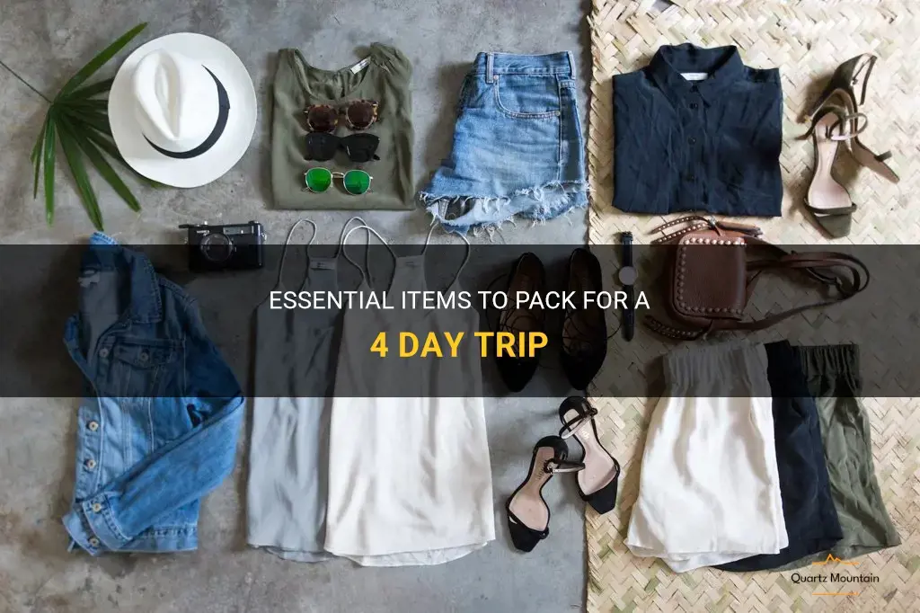 what to pack for 4 day trip