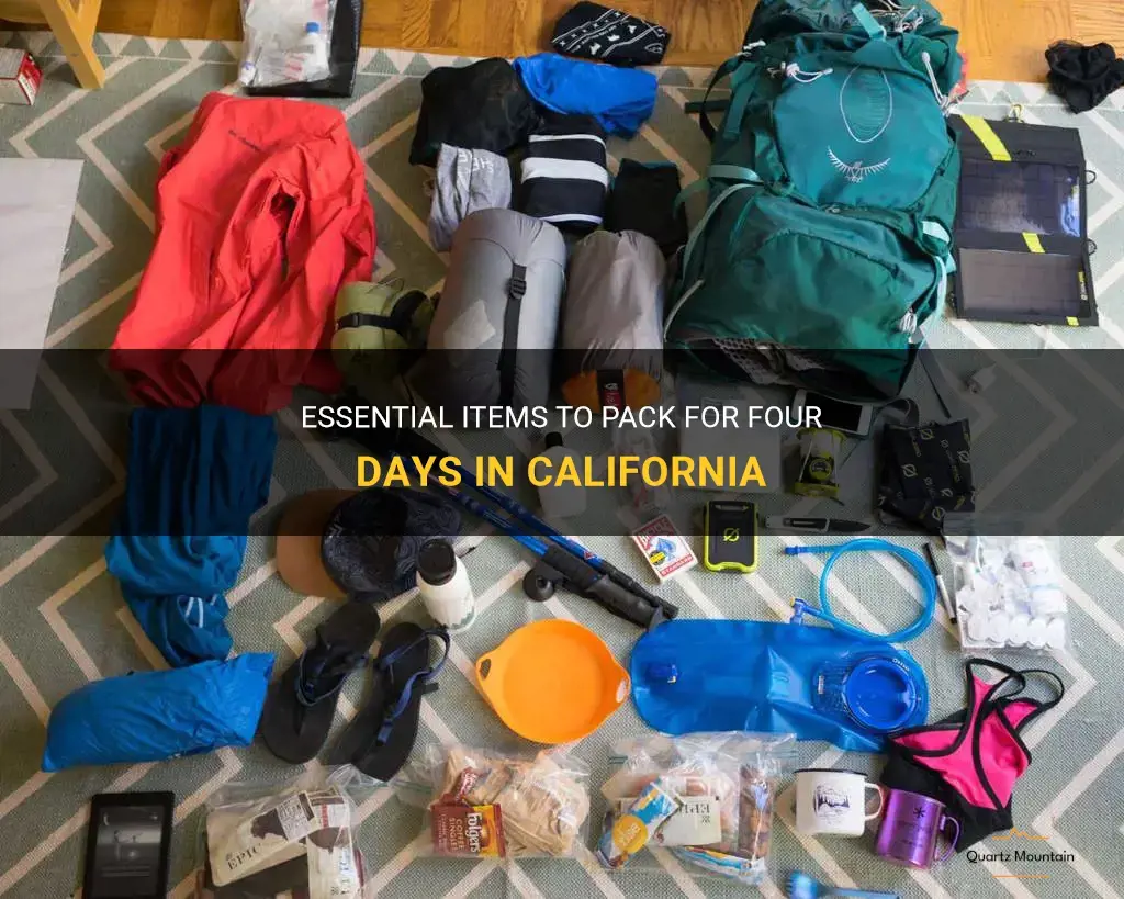 what to pack for 4 days in California