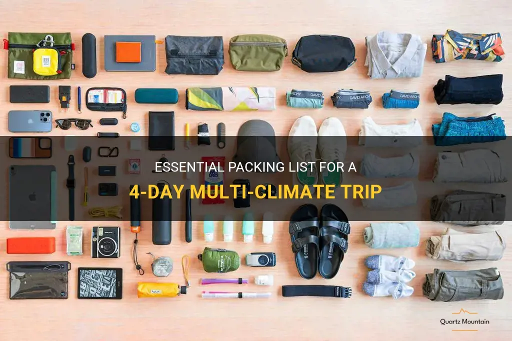 what to pack for 4 days multi cllimate trip