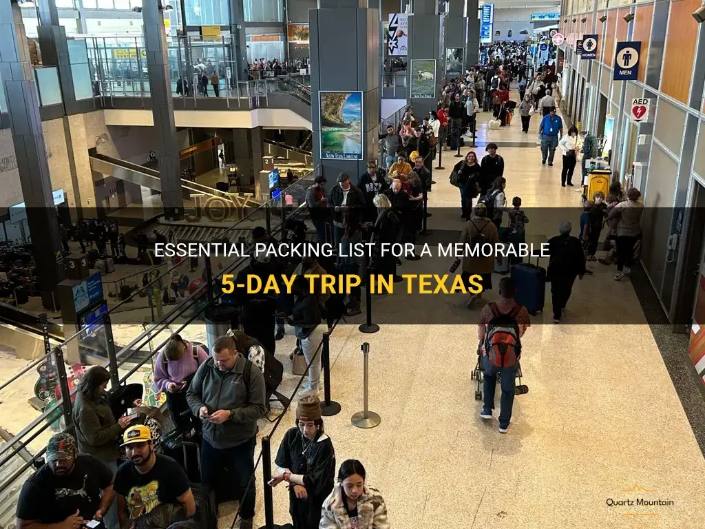 what to pack for 5 days in Texas