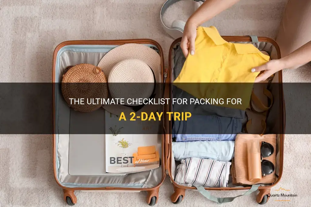 what to pack for a 2 day trip checklist