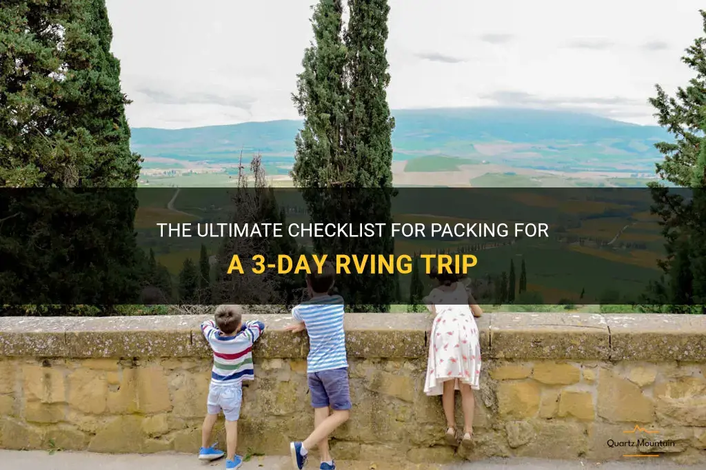 what to pack for a 3 day trip checklist rving