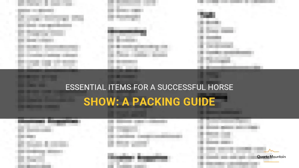 what to pack for a horse show