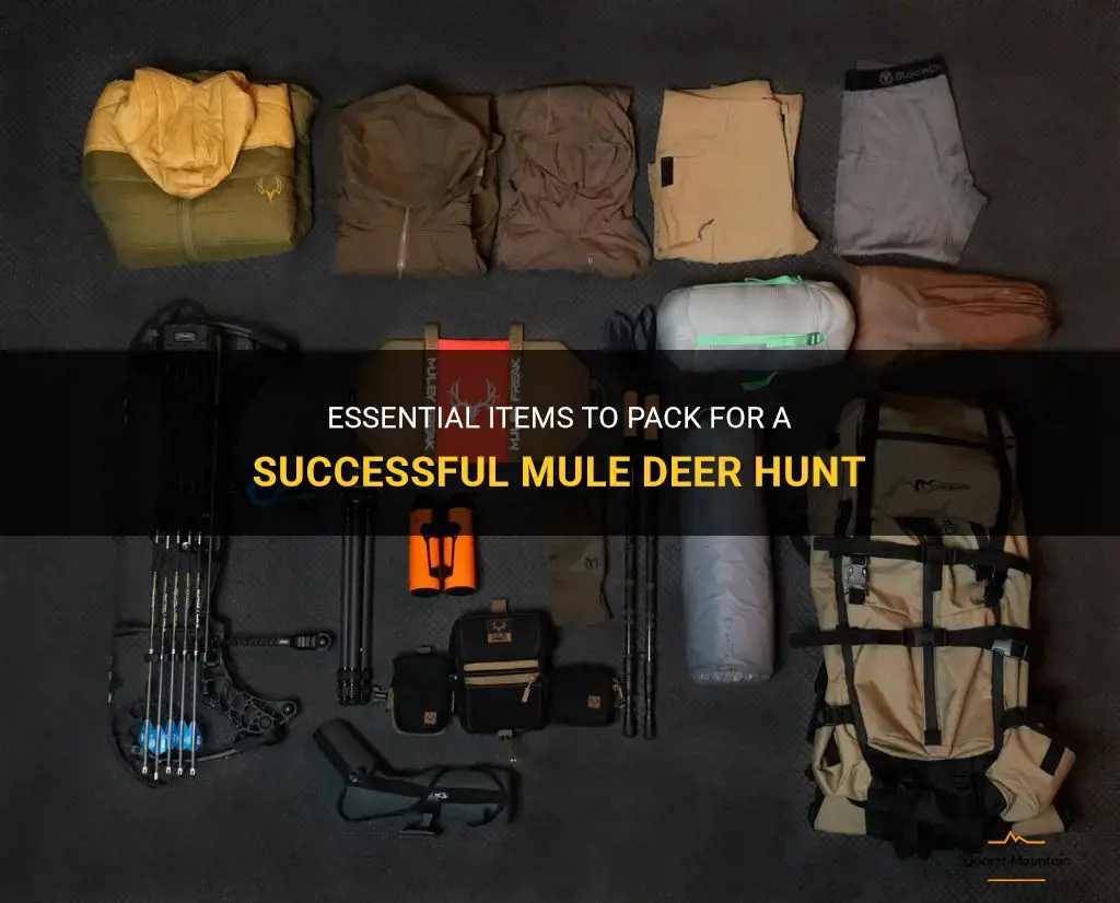 what to pack for a mule deer hunt