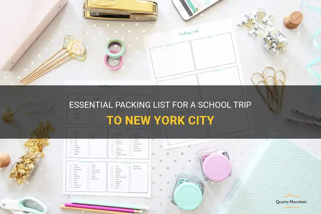 what to pack for a school trip to new york