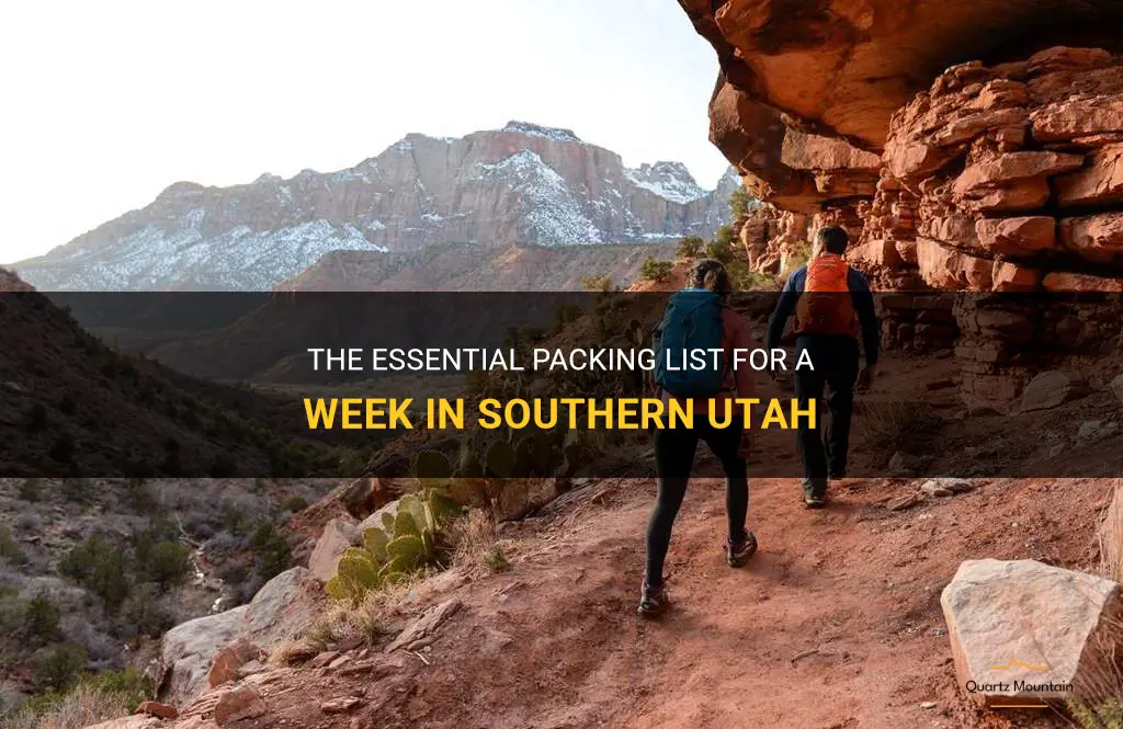 what to pack for a week in southern uth