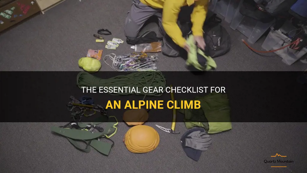 what to pack for an alpine climb
