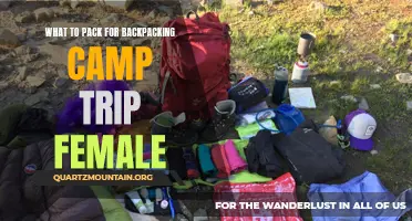 Essential items to pack for a female backpacking camping trip