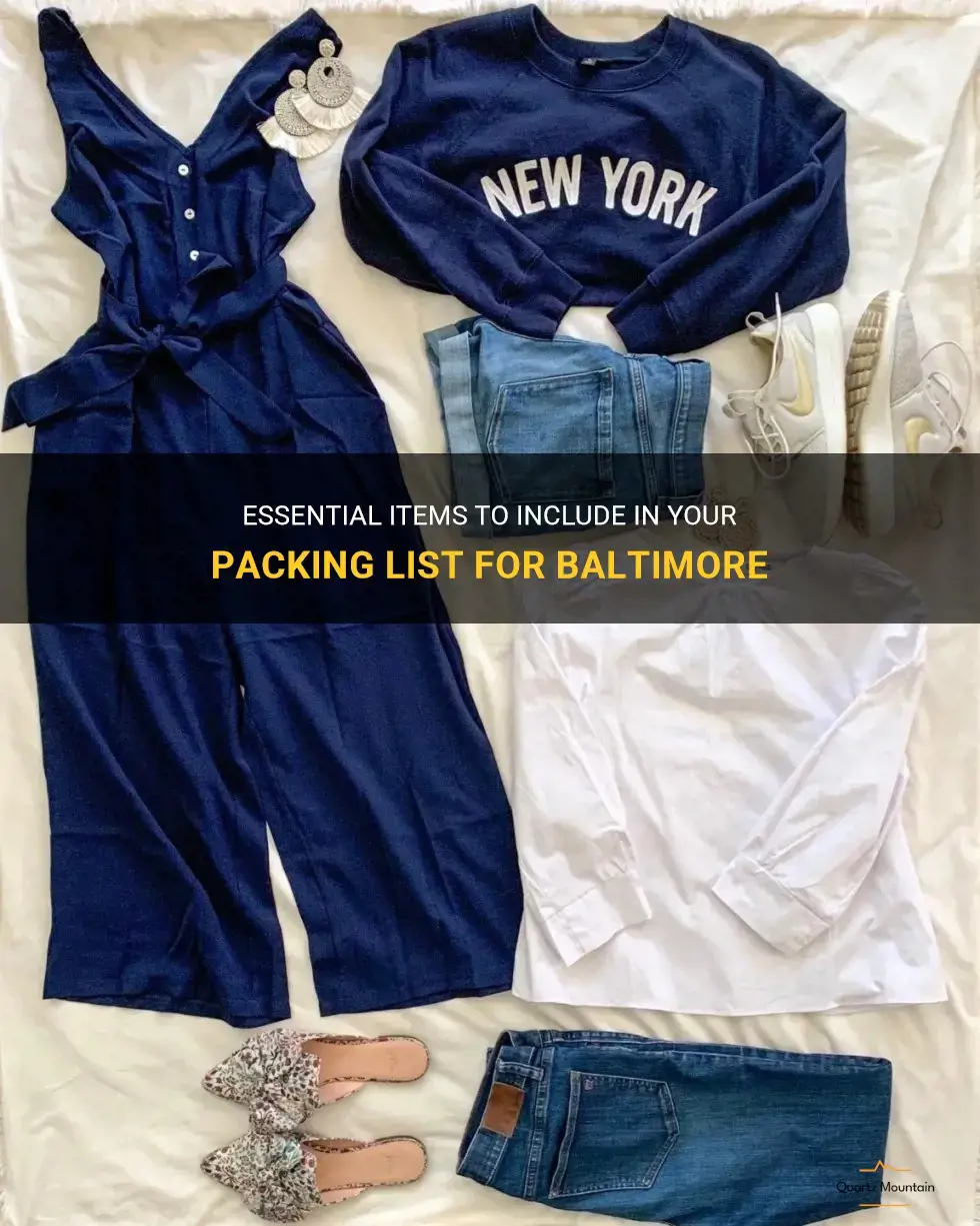 what to pack for baltimore