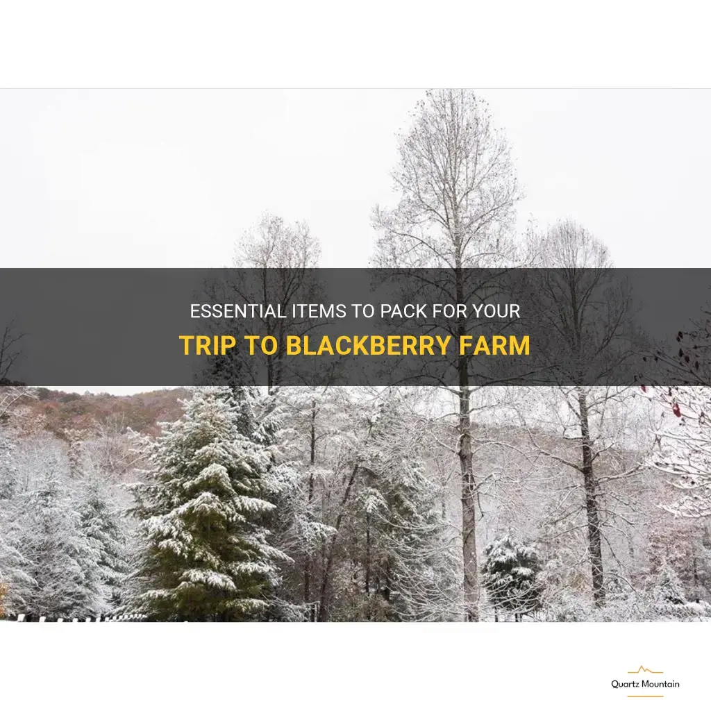 what to pack for blackberry farm