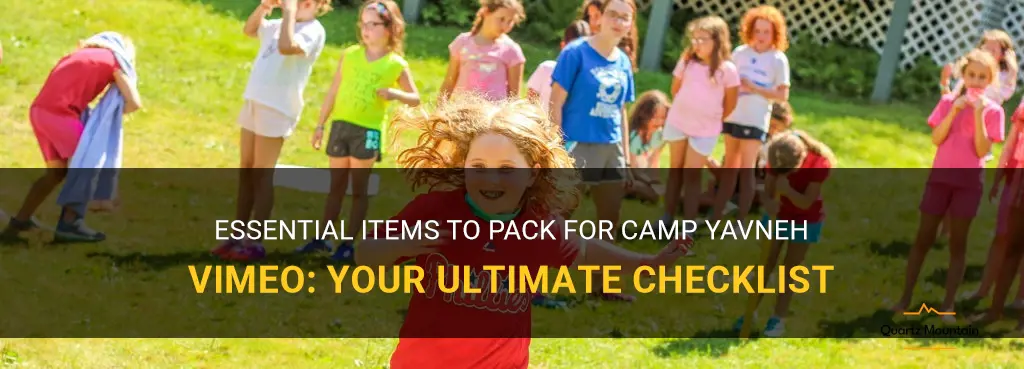 what to pack for camp yavneh vimeo
