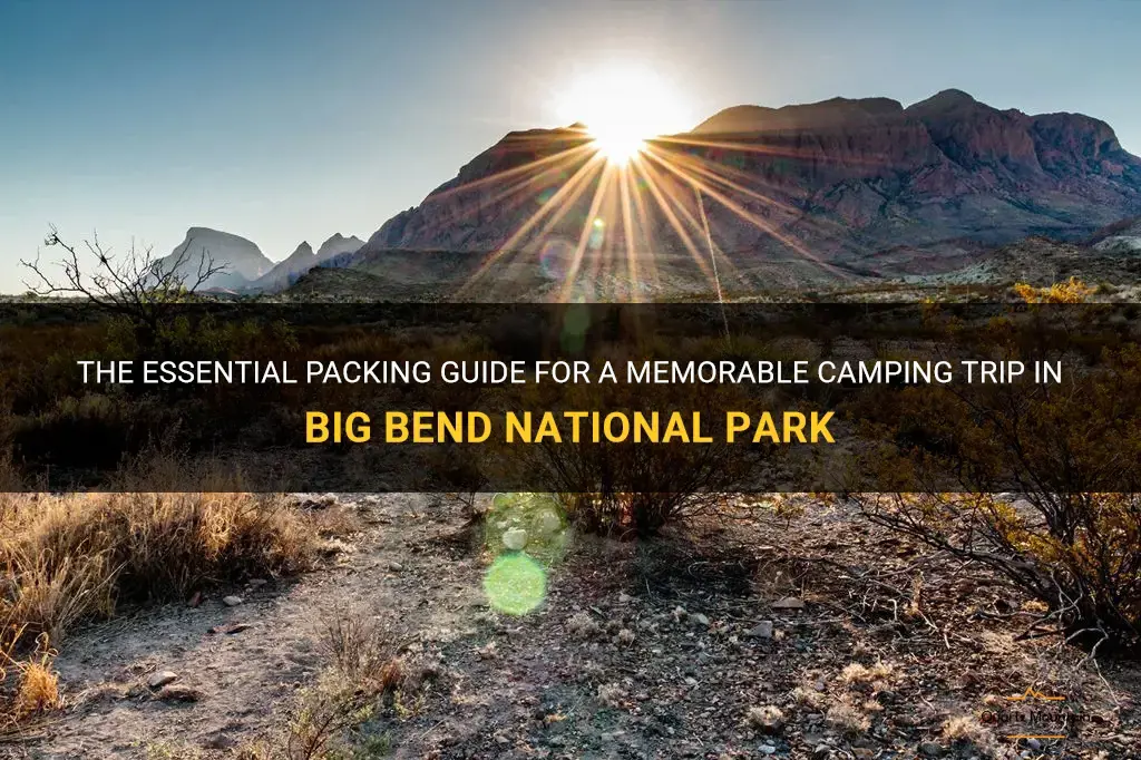 what to pack for camping in big bend