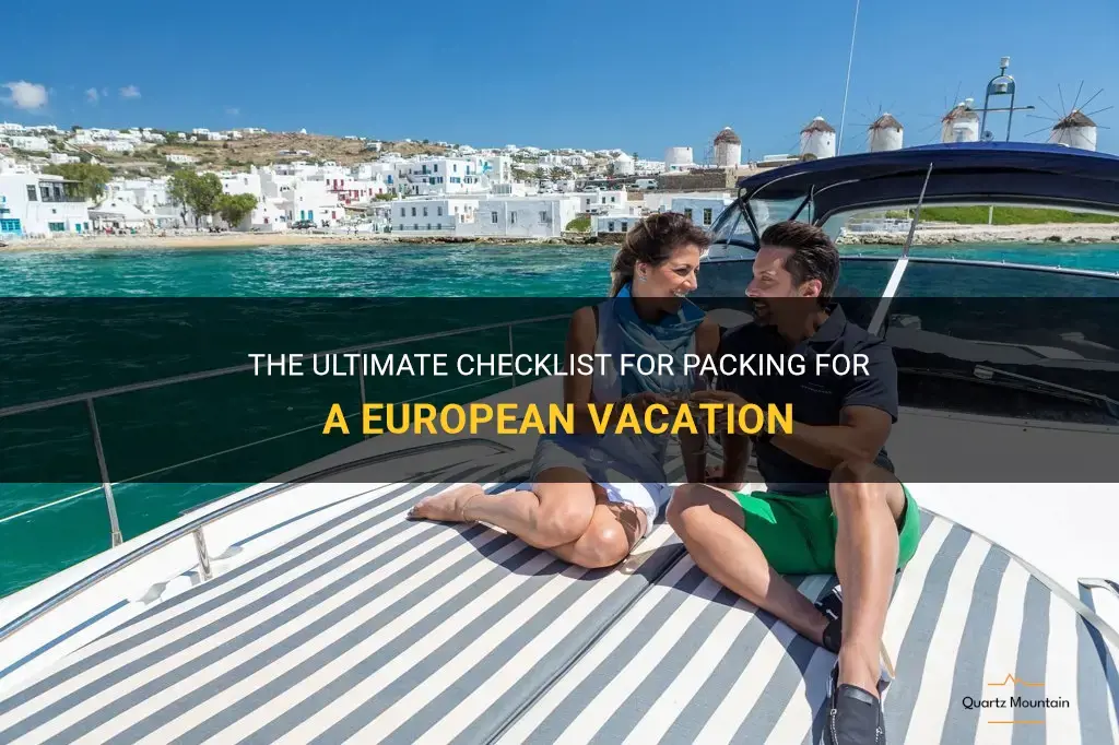what to pack for european vacation list