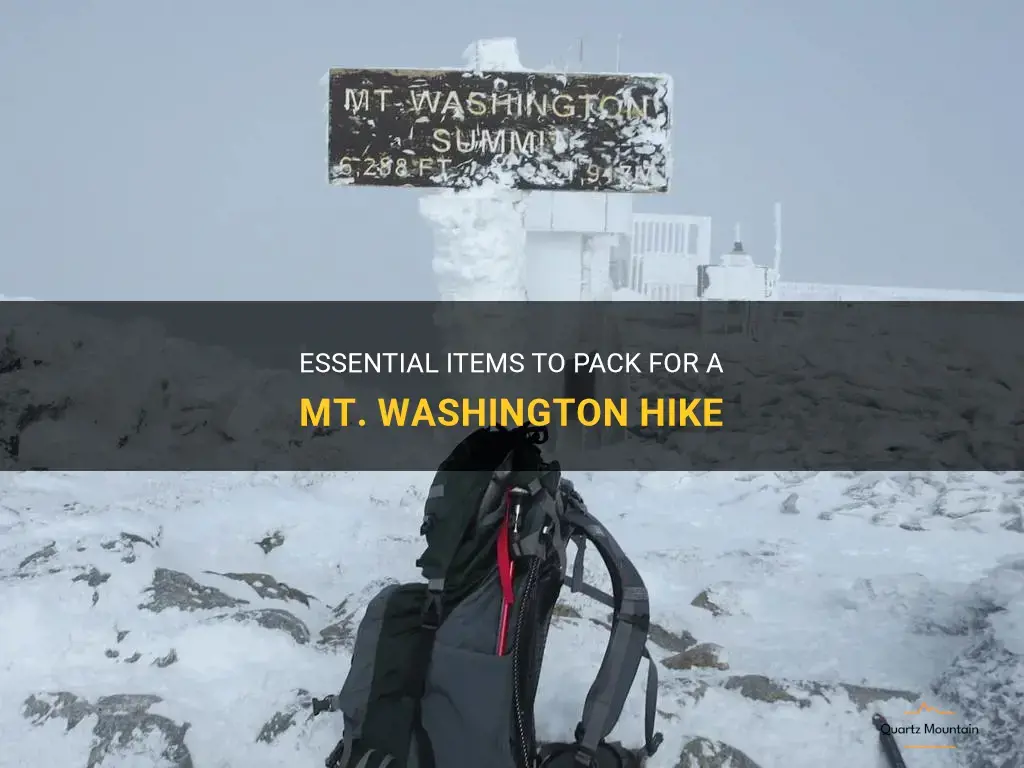 what to pack for mt washington hike