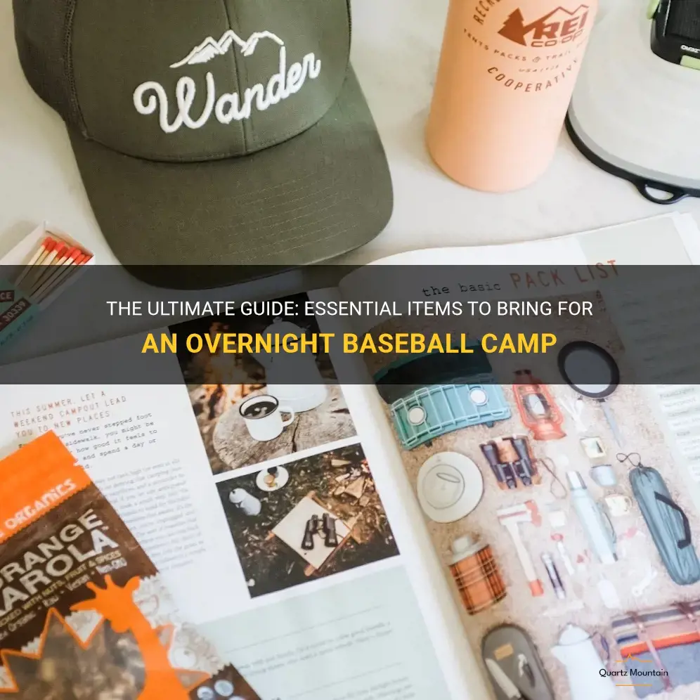 what to pack for overnight baseball camp