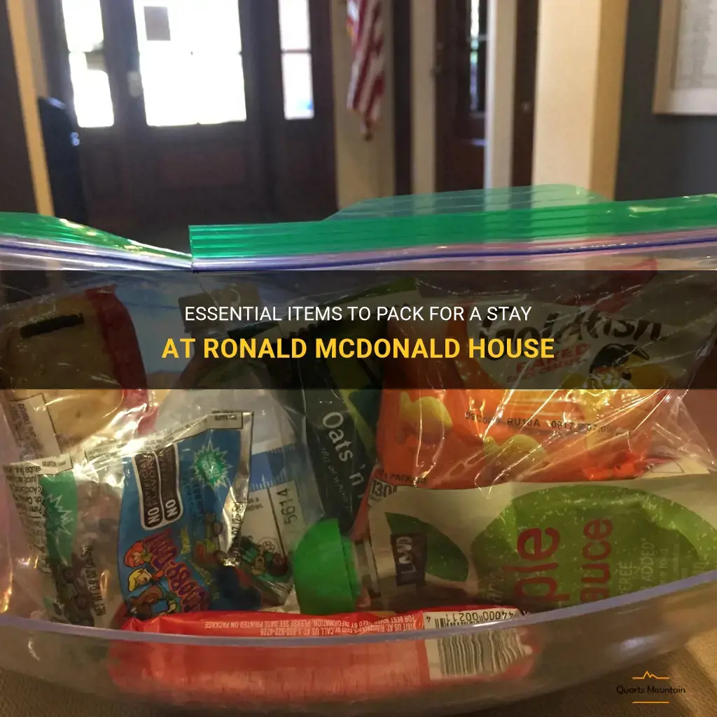 what to pack for ronald mcdonald house