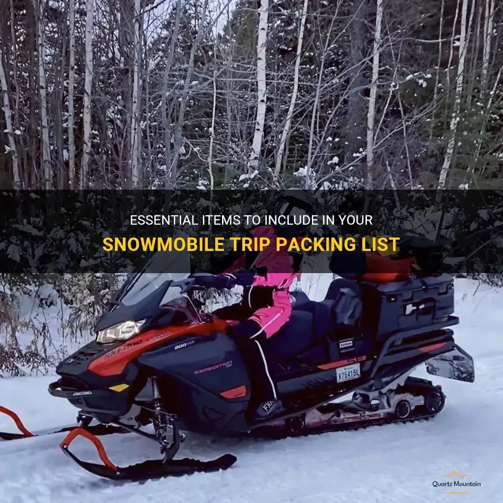 what to pack for snowmobile trip